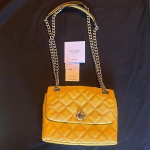 Kate Spade Yellow Quilted Shoulder Bag